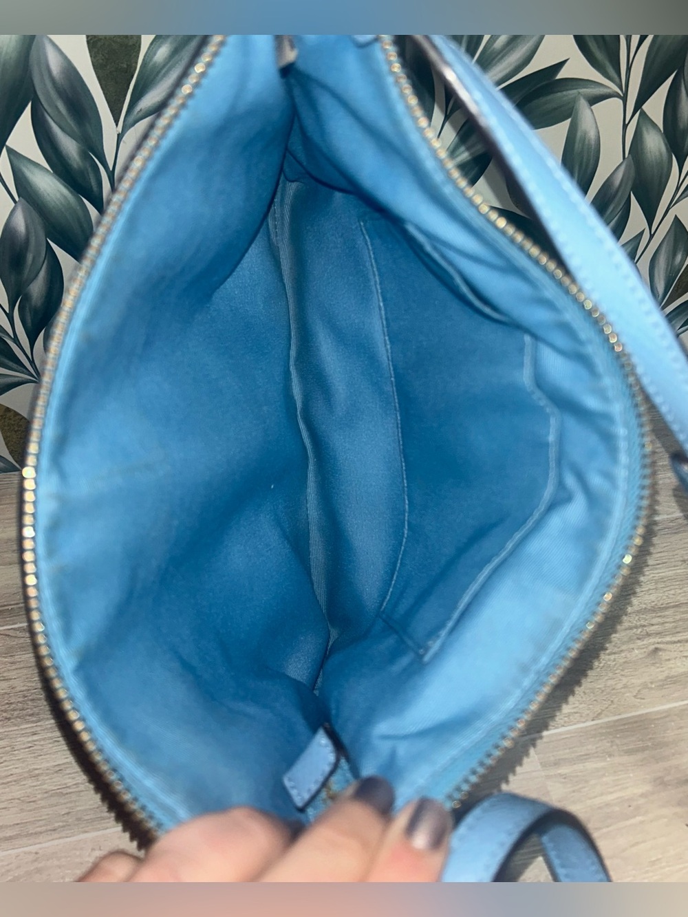 COACH East/West Pop Cornflower Blue Leather Crossbody Bag - Picture 12 of 15